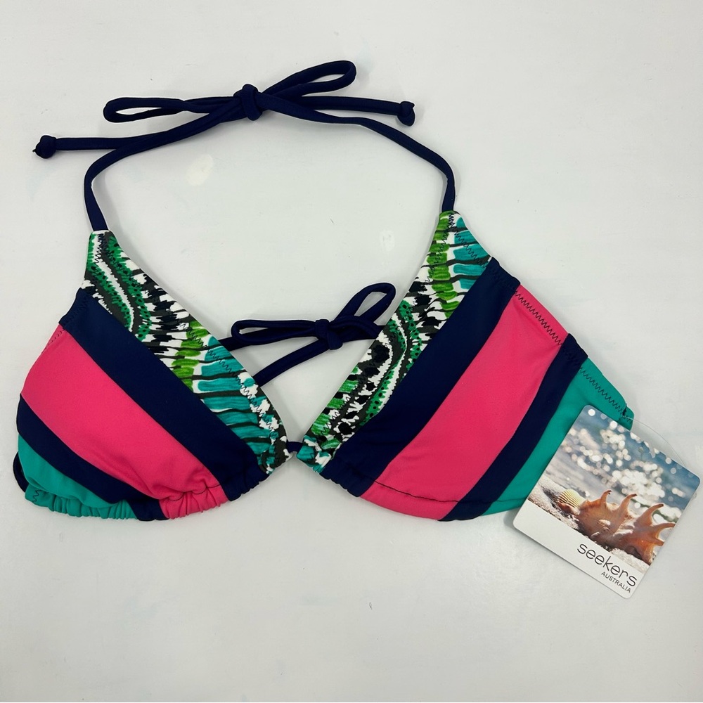 NWT Seekers Australia Triangle Sting Bikini Swim Top Medium